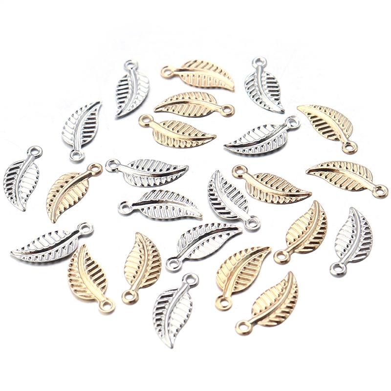 50pcs Iron Hollow Leaves Charm Vintage Leaves Charm DIy Jwelery Making Neckalce Bracelet Decoration Gold Rhodium Color Pendant