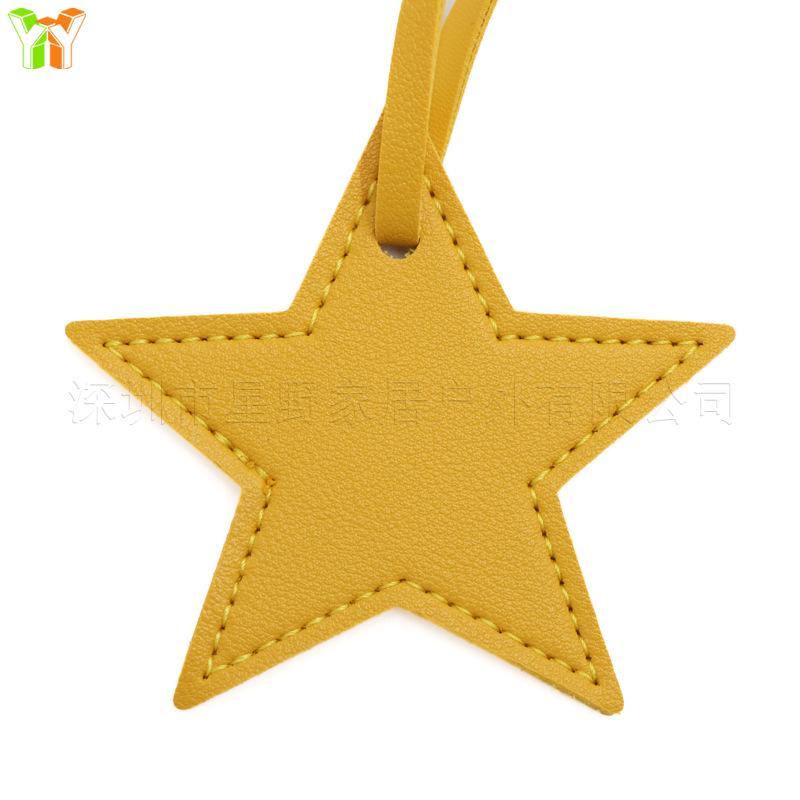 Japanese-Korean Simple Star Pendant Bag Ornament with Leather Lanyard