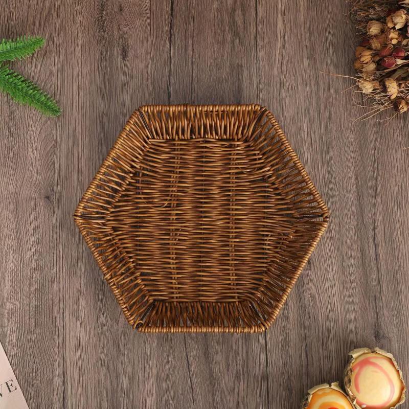 

Ruhan Faux Rattan Hexagonal Storage Tray
