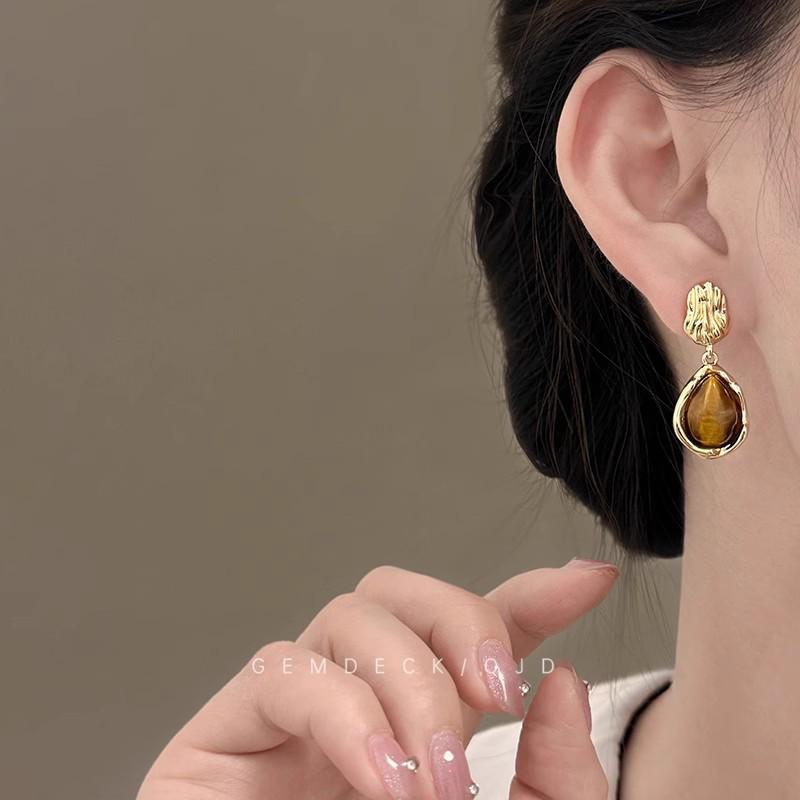 Luxurious European & American Diamond Tassel Stud Earrings for Evenings and Parties