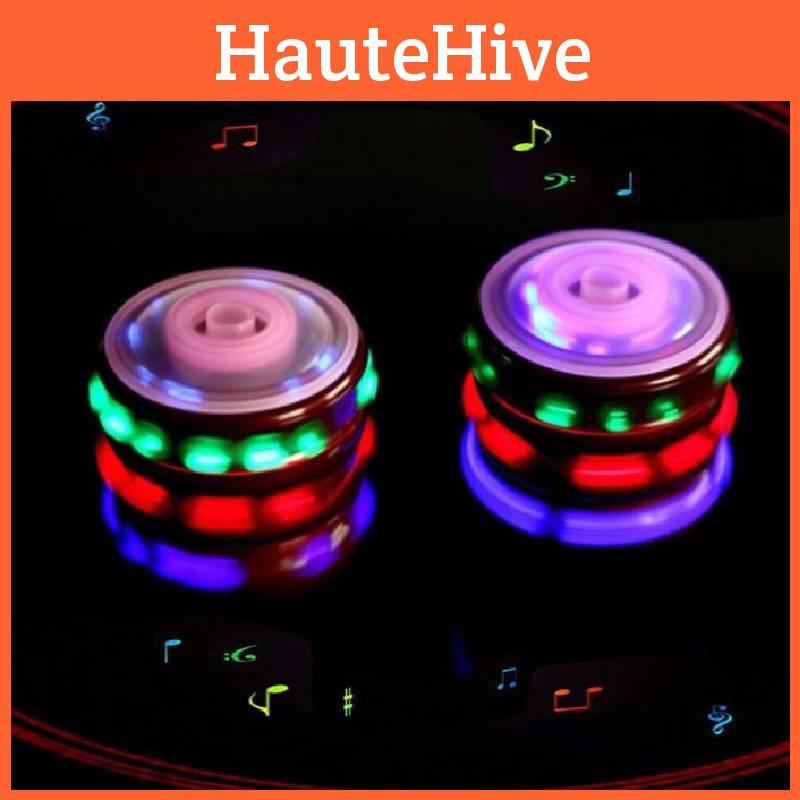 Colorful Flashing Musical Plastic Spinning Top Set With Battery-powered Lights