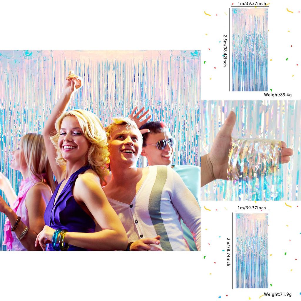 Vibrant Rainbow Streamer Curtain For Parties And Weddings Decorative Backdrop