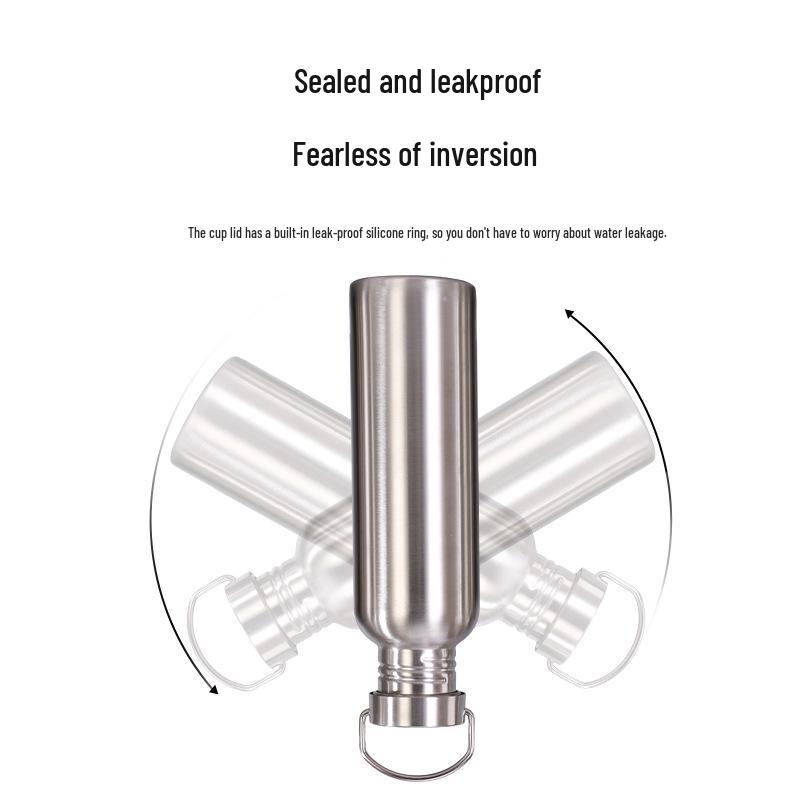 304 American Large Mouth Stainless Steel Sports Water Bottle, Large Capacity, Single Layer, Outdoor Portable Flask