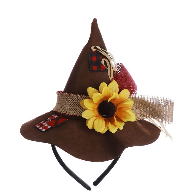 4pcs Set of Straw Props Carnival Party Decoration Set Halloween Adult Hat Glove Necklace Cosplay