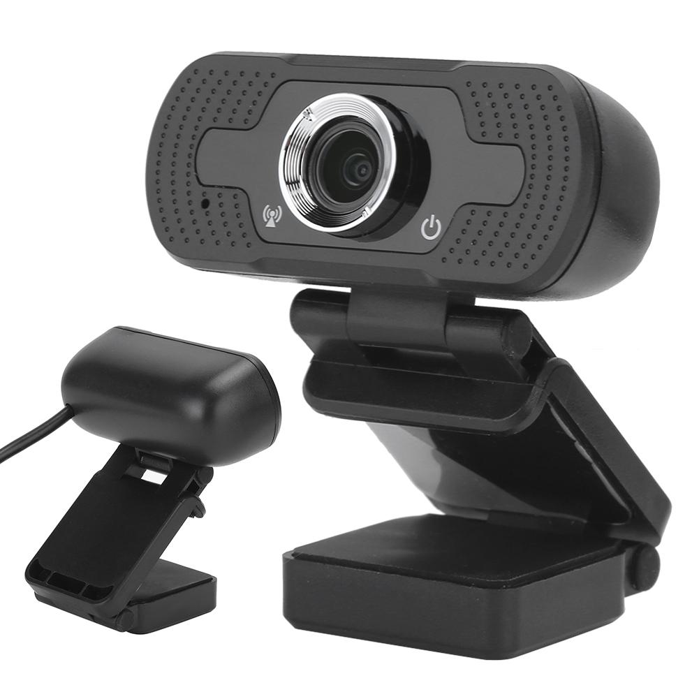 Webcam Computer Camera with Microphone for PC Laptop Desktop Video Call W8 1080P Black