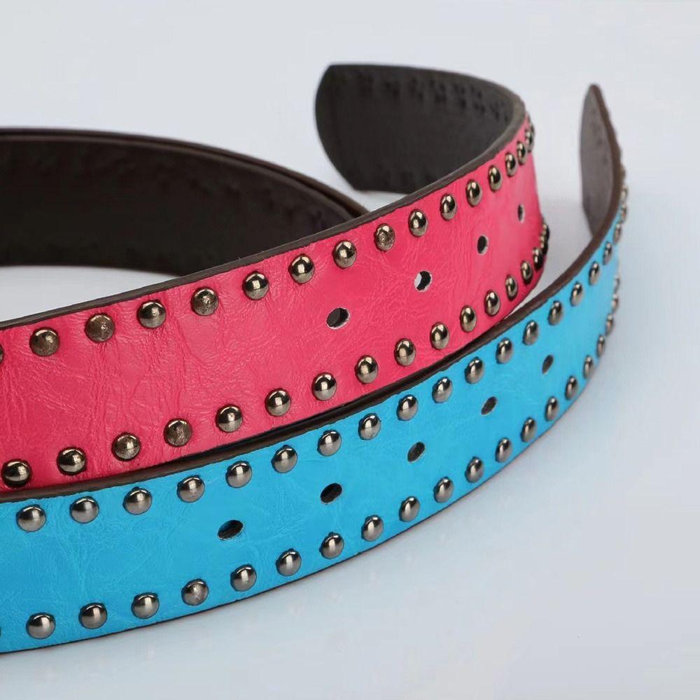 Luxury Brand Design Pin Buckle Waistband Gothic Leather Belt Ladies Dress Strap Rivet Waist Band