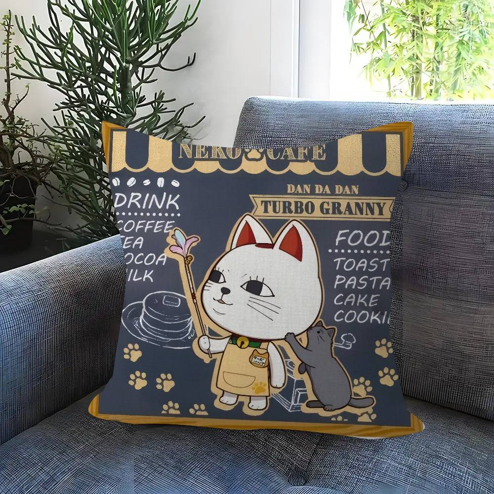 Anime T-Turbo Granny Cat Pillow Cushion Cover Pillowcase Living Room Sofa Home Decor