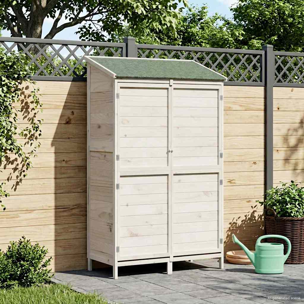 Garden Shed White 106 x 56 x 176.5 cm Solid Spruce Wood
