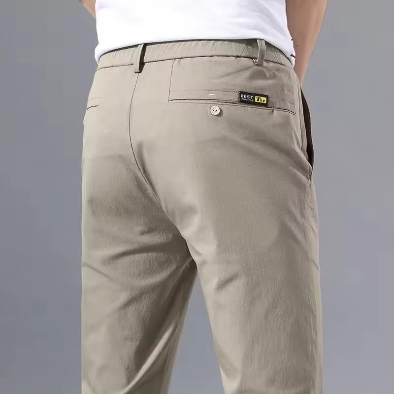 Spring Autumn Thin Slim Men Casual Pants Classic Business Cotton Stretch Golf Trousers Male Clothing Pants