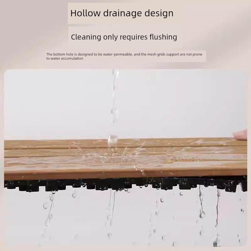 Outdoor Interlocking Flooring, Outdoor Plastic Wood Flooring, No-Guake Board Terrace, Courtyard, Balcony, Bathroom Floor Mat, Environmentally
