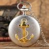 Antique  Anchor Hook Pattern Design Quartz Pocket Watch with Necklace Chain Pendant Exquisite Gift Clock for Men and Kids