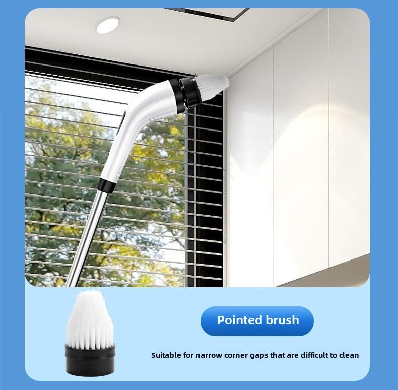 9-in-1 Electric Bathroom Cleaning Brush with Dual-Length Handles