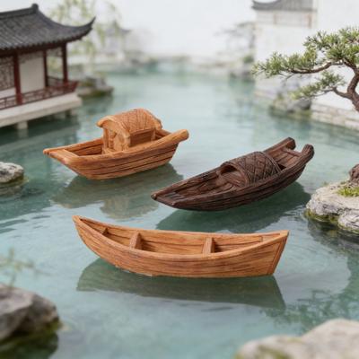 2 Pcs Miniature Boat Figurines for Fairy Garden Accessories, Resin Mini Ship Models for DIY Micro Landscape, Sand Tray, Terrarium, Bonsai Ornament