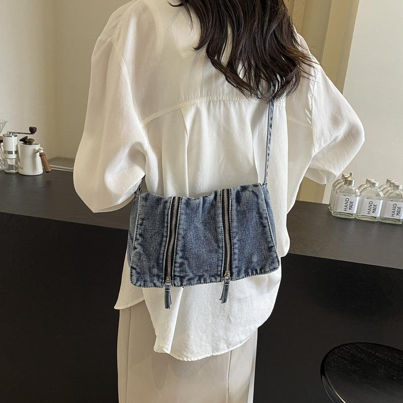 Women's bag denim bag 2025 new urban simple large-capacity shoulder crossbody small square bag