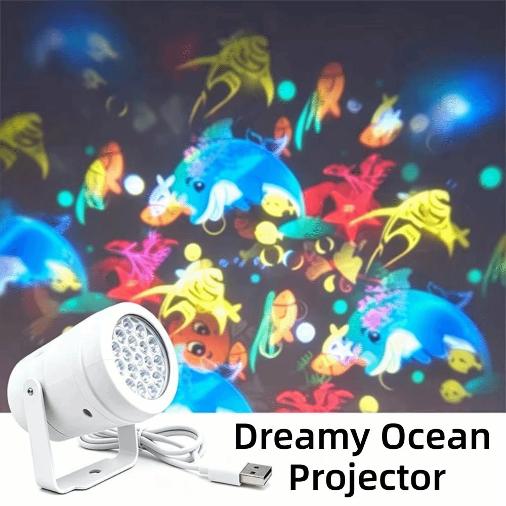 360 Grad drehbare Weihnachts-Projektorleuchte USB-betrieben Atmosphärenlampe Schlafzimmer