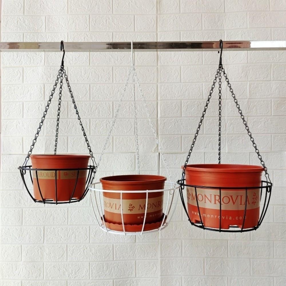 With Chain Rope Hanger Flower Pot Iron Flower Pot Holder Hanging Planter Hanger  Patio