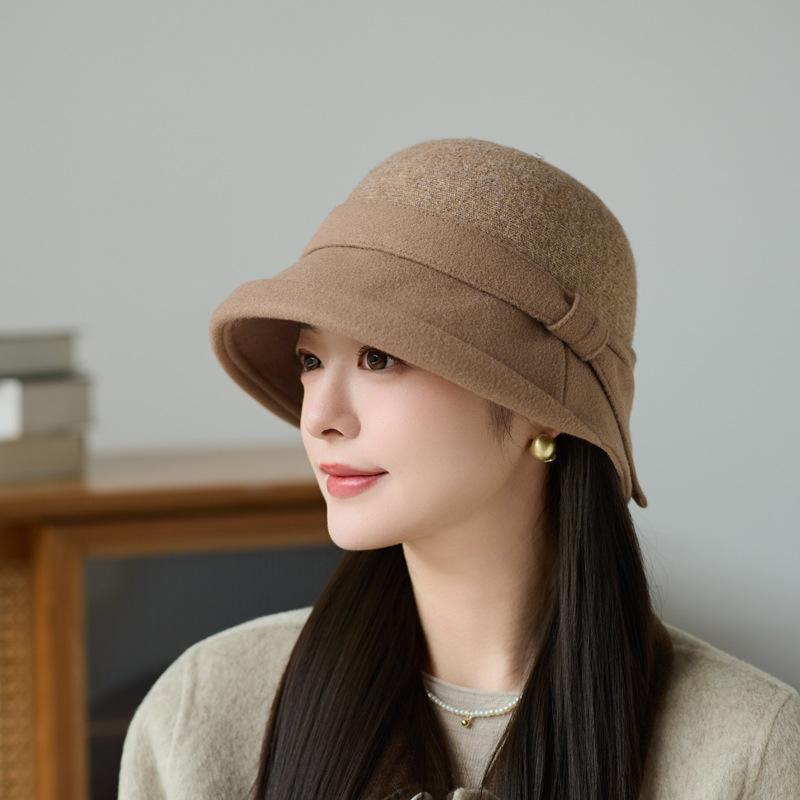 Autumn and winter new woolen millinery trendy fashion warm top hat niche bucket hat