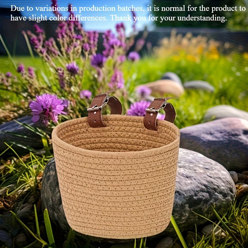 

Boho-Chic Bike Basket Handwoven Boho-Chic Bike Basket - White Rope Handlebar Storage Organizer | Multi-Functional Hanging Pouch хаки