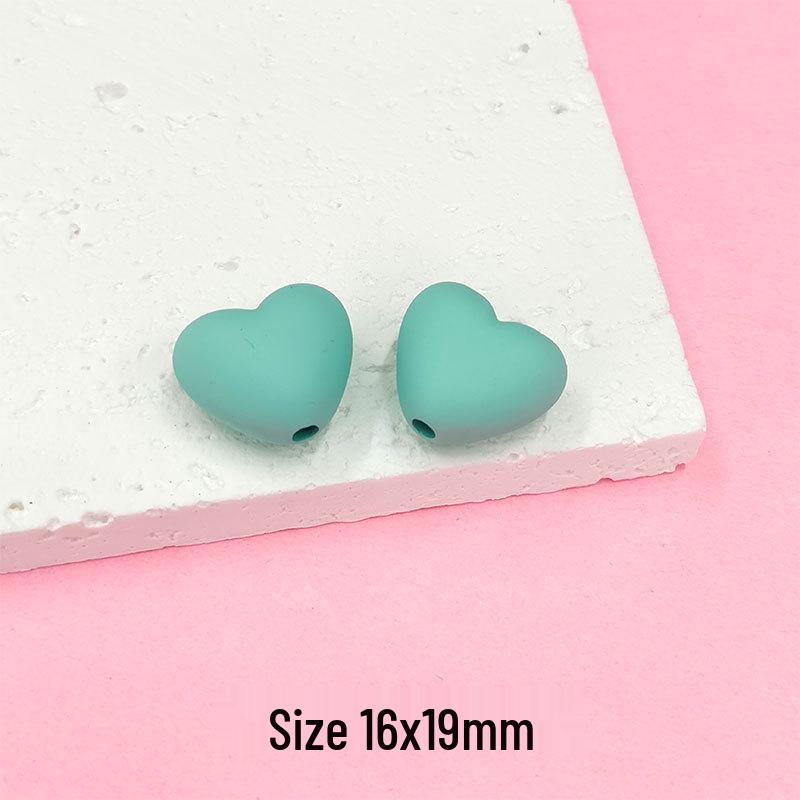 Perles Macaron Cœur - Cœur Pêche en Caoutchouc Tactile pour Collier, Bracelet et Accessoires de Cheveux DIY (E18)