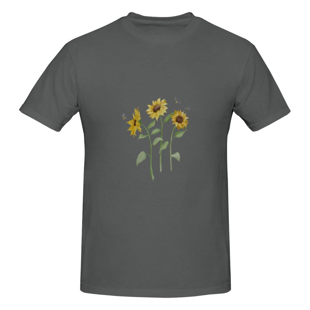 Sunflowers With Beesdaily Tshirt Artistic Commuting Not Easy To Loosen Short Sleeve