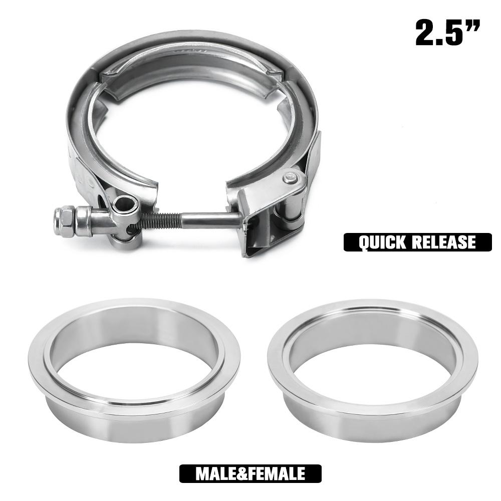 WLR - V Band Exhaust Clamp 2.5 inch 3 inch 63mm 76mm Exhaust Male And Female Flange Vband Clamp V-Band Muffler Clamp
