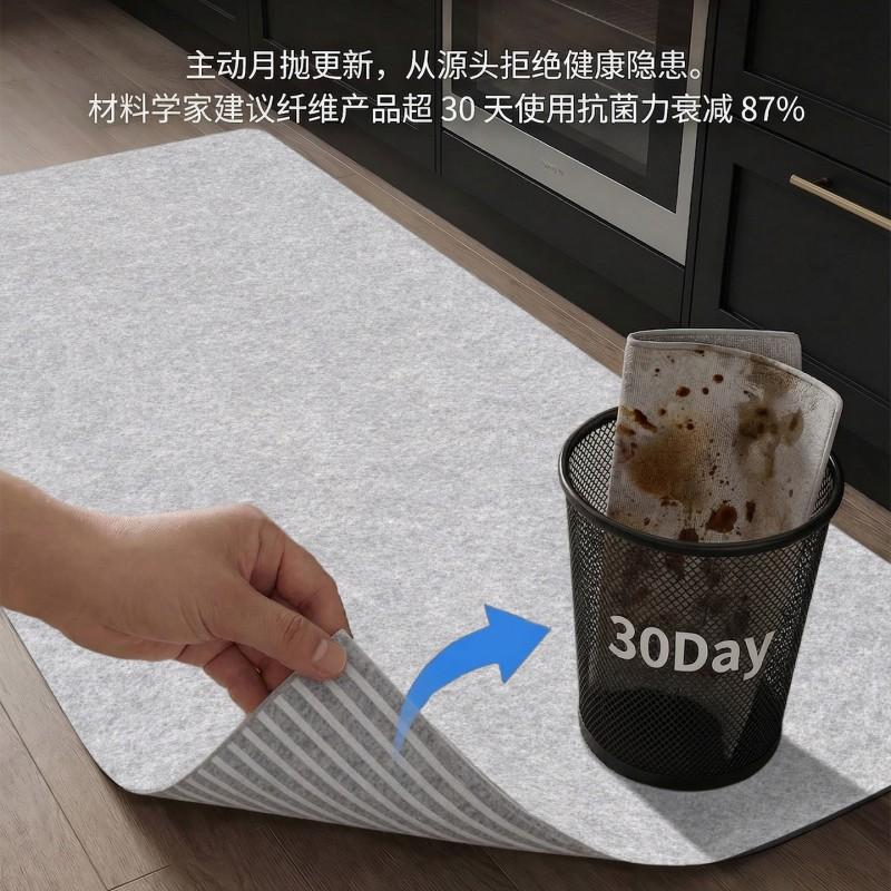 Disposable Kitchen Floor Mat Self-Adhesive Non-Slip Oil-Absorbent Washable Cut-to-Size Home Use