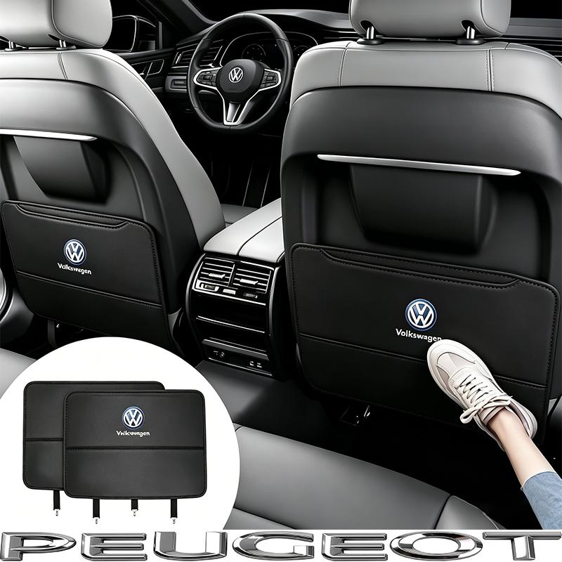 Car Seat Back Anti-Kick Mat Protector Pad Cover For VW GTI Polo Golf MK6 MK7MK8 Passat B6 B7 B8 Tiguan CC T-ROC Jetta Tire Valve