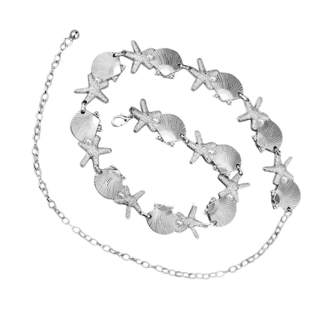 Metal Shell Starfish Waist Chain Adjustable Length Body Jewelry Gift for Fashion Forward Women And Ocean Lovers