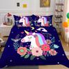 Unicorn Printing Bedding Cover Set Cute Duvet Cover Hot Sale Home Bed Clothes Boys Girls Bedroom Decor Single Double Size Bed Set