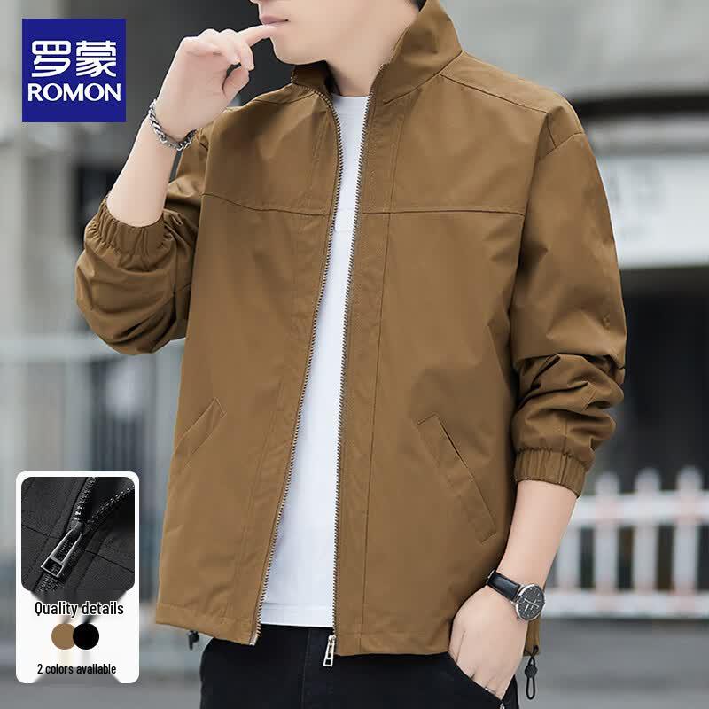 ROMON Men's Stand-Up Collar Business Casual Jacket