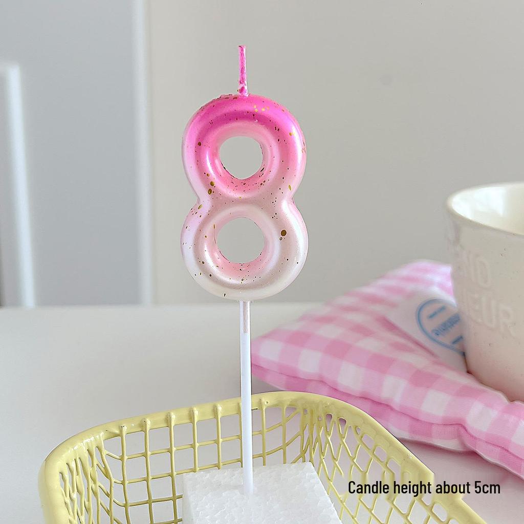Cute Pink Bow Children's Birthday Candle Decoration for Cake