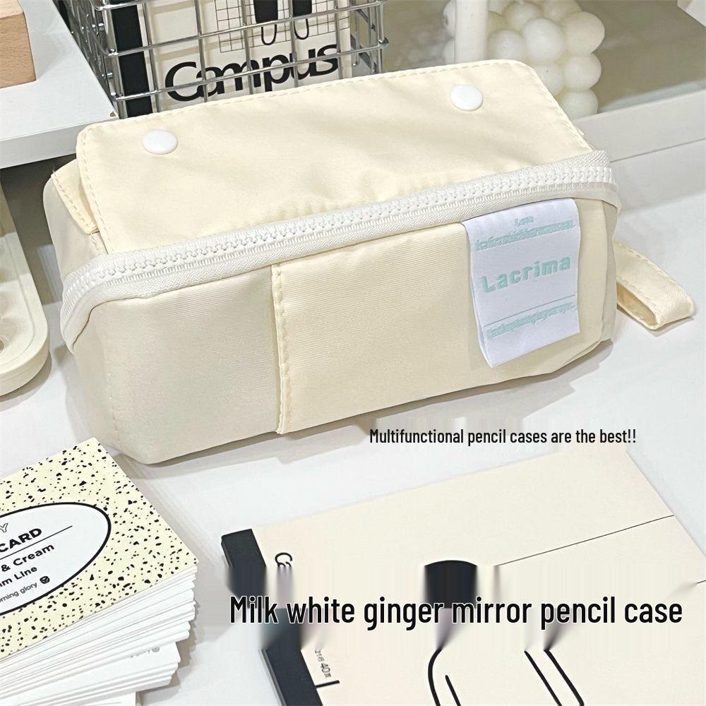 

Milk White Prism Large Capacity Pencil Case - Girly Folding Style for Junior & Senior High School Students