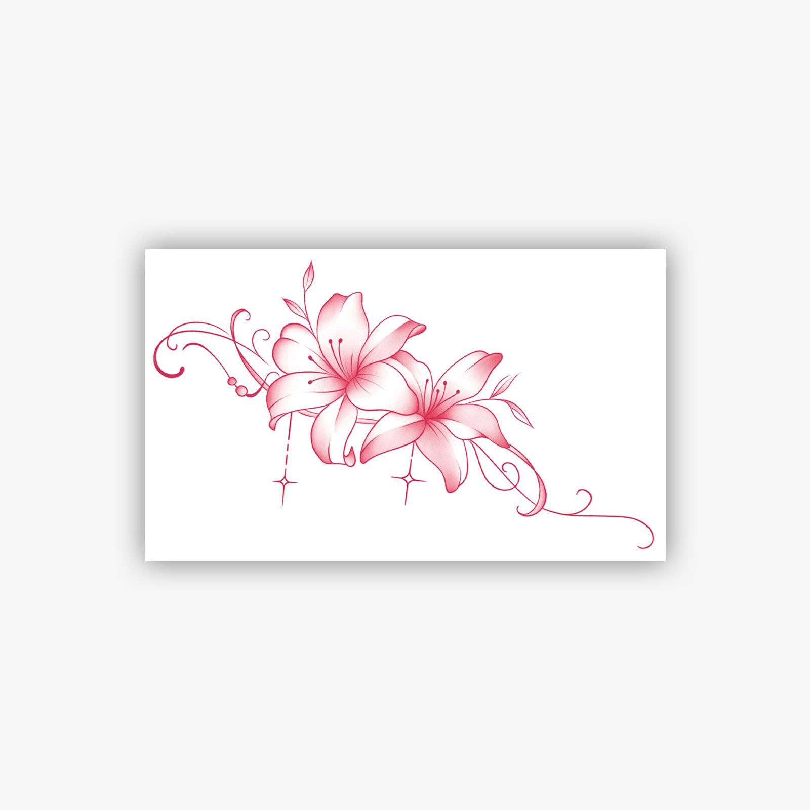 

New Chinese Red Lotus Tattoo Sticker Waterproof Female Long-Lasting Simulation Clavicle Lotus Sticker Pure Desire Wind Scar Sticker 9*15CM