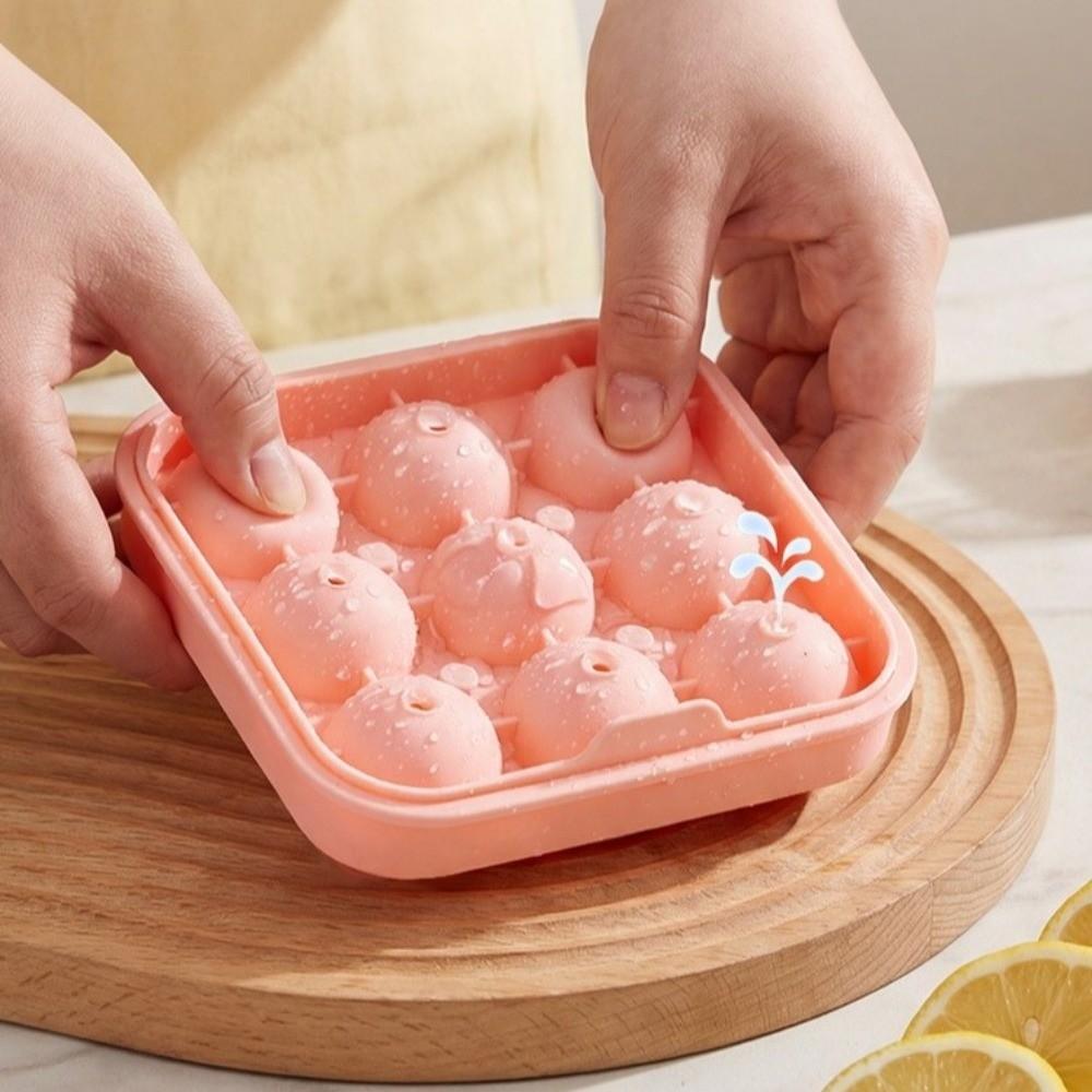 Non-stick Ice Ball Mold Silicone Football Ice Cubes Mold Multi-functional Ice Block Mold Bar