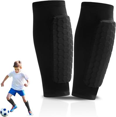 Langlebige und sichere 1 Stück Fußball Schienbeinschoner Schienbeinschoner Polster für Kinder Jugend Erwachsene Wadenkompressionshülse Mit Wabenpolstern Schienbeinschoner