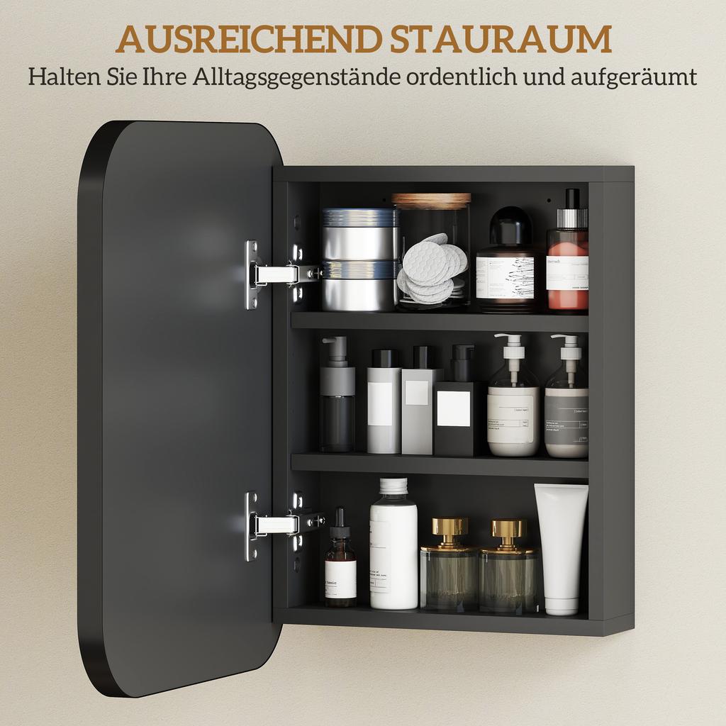 Bathroom Mirror Cabinet Bathroom Cabinet With Mirror Adjustable Shelf 40 2 X 10 2 X 50 9 Cm Black