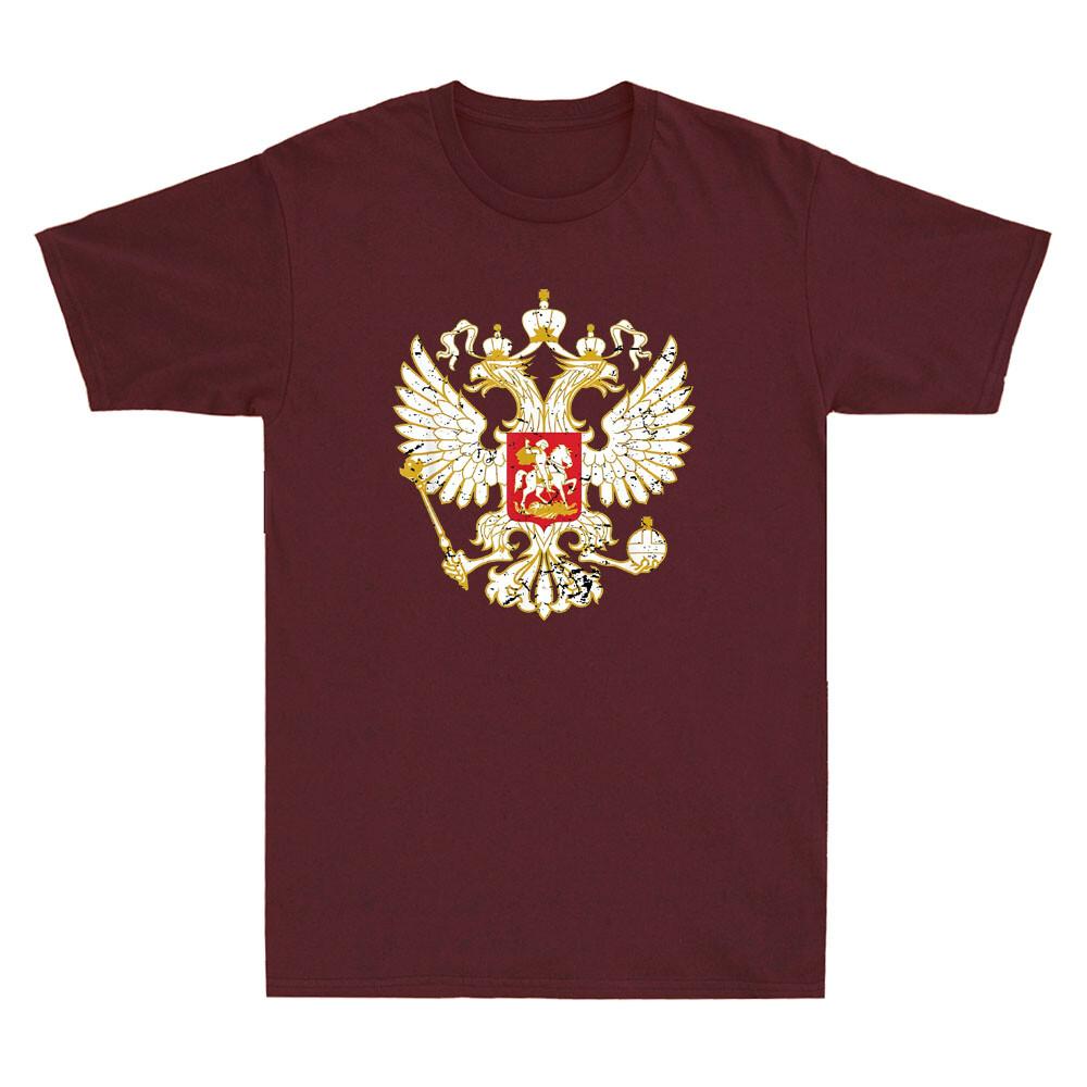 Russian Eagle Russia Inspired Design Ideal Gift Retro Men s Short Sleeve T-Shirt XXXL