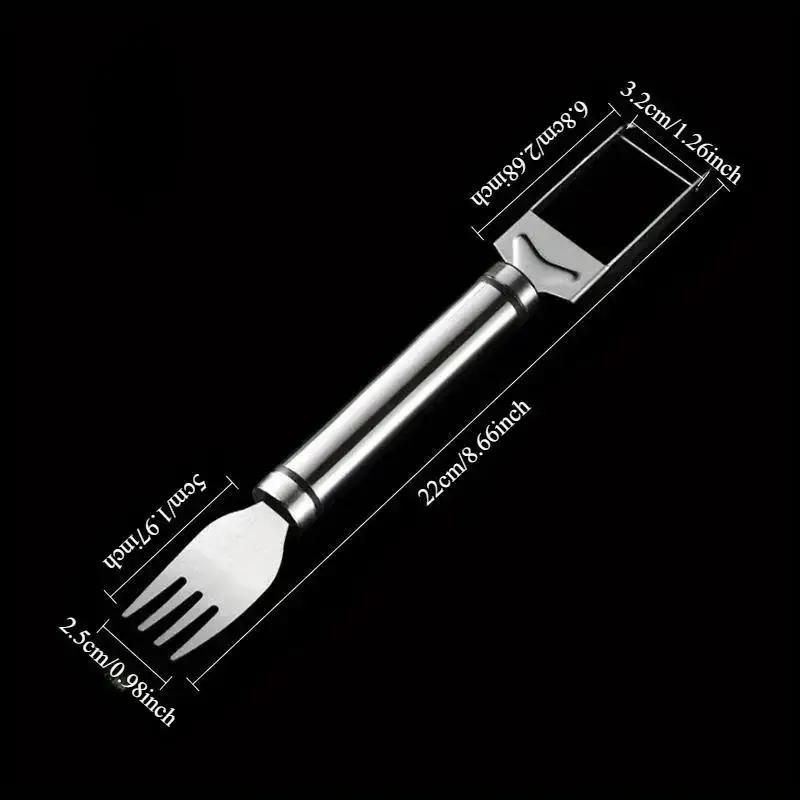 1 Pcs Stainless Steel Watermelon Cutting Tool Multi Functional Fork Cutting Splitter Block Cutting Watermelon Tool Fruit Fork