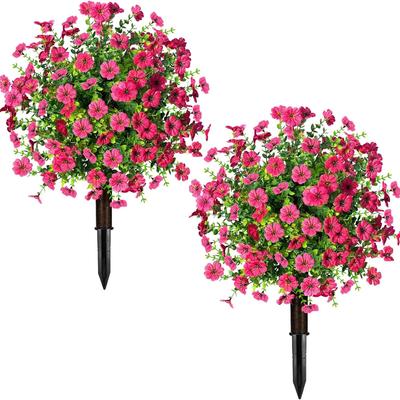 1 Pack 23,6" Künstliche Buchsbaum-Kugelbäume mit Erdspieß, UV-beständige künstliche Sträucher und Büsche für den Außenbereich, Vorgartendekor - Zimmer-/Außenpflanzen