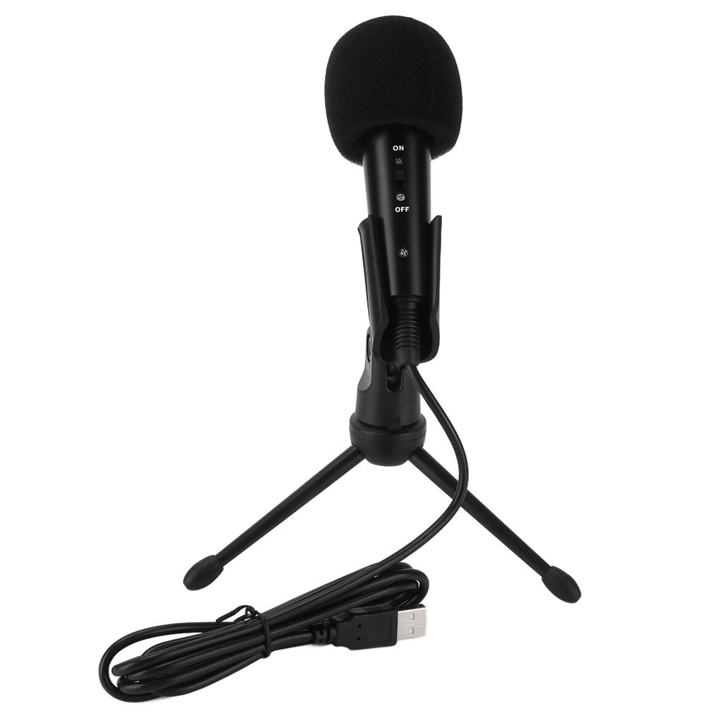 Condenser Microphone Kit with Tripod Stand USB Plug Recording Small Mic with Cable Equipment