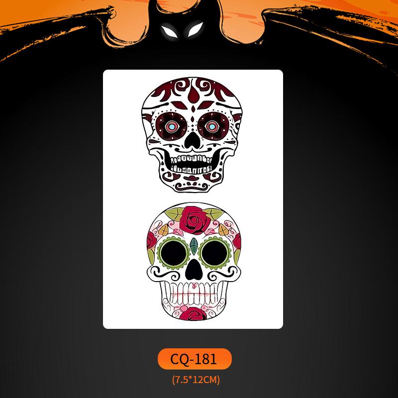 Nuevos Halloween 2024 Pegatinas de Tatuaje de Cara de Boca Grande Aterradoras - Divertido, Impermeable, Maquillaje de Fiesta Colorido