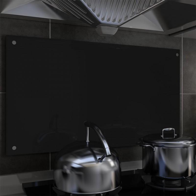 Day and Night - Day and Night Kitchen Splash Protection Black Tempered Glass 90x50 Cm