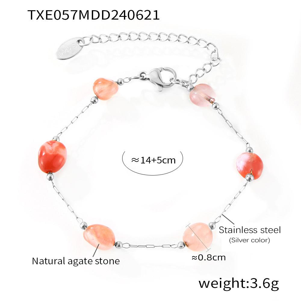 

Неправильной формы фиолетовый натуральный камень ожерелье браслет для женщин нержавеющая сталь женские агатовые ожерелья браслеты циркониевые наборы