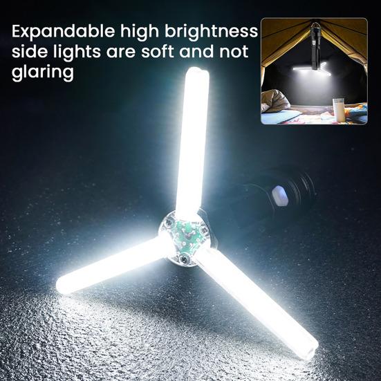 Multi-function Flashlight Zoom 5 Modes Adjustable Ultra Bright USB Rechargeable Portable Outdoor Camping Hiking Emergency Handheld Torch Lamp