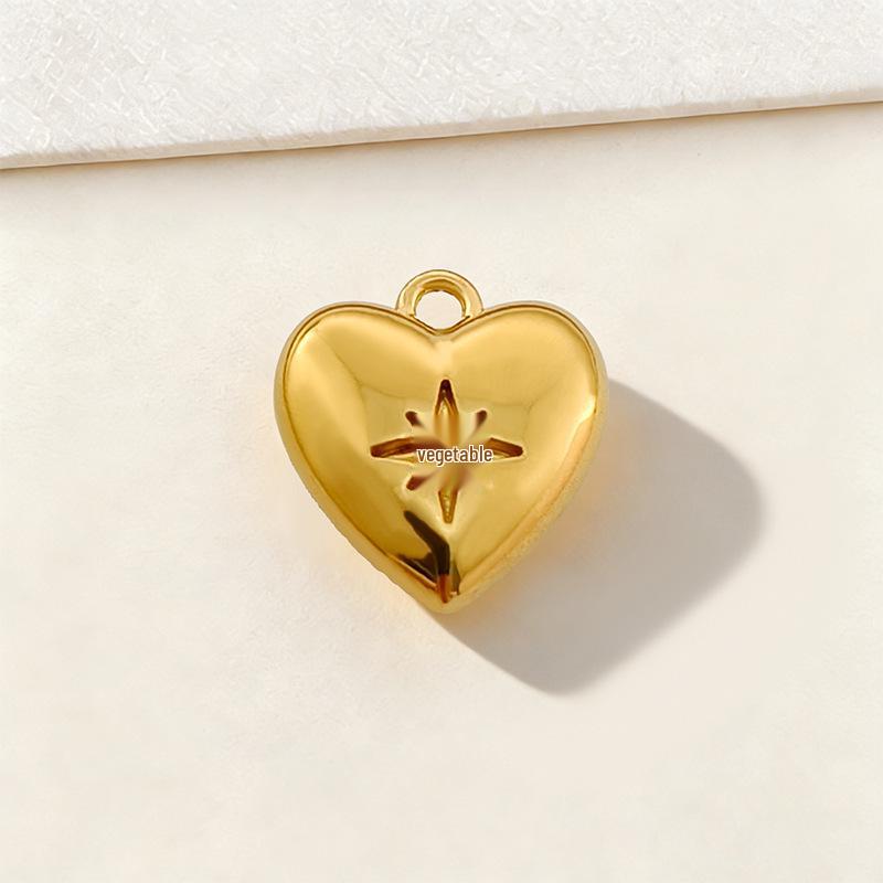 Gold Retention Micro-inlaid Diamond Charm Pendants: Star, Moon, Heart & Water Drop Designs