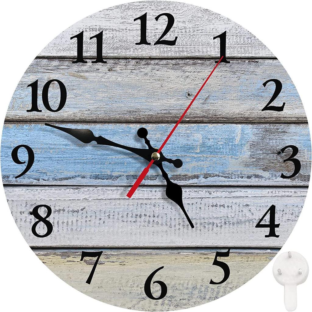 10palcové tiché dekorativní dřevěné nástěnné hodiny do obývacího pokoje a ložnice