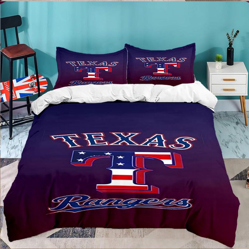 Texas Baseball 3pcs Bedding Set,Including 1pc Duvet Cover And 2pcs Pillowcases Perfect Gift for Christmas,Ideal for Bedroom, Dormitory