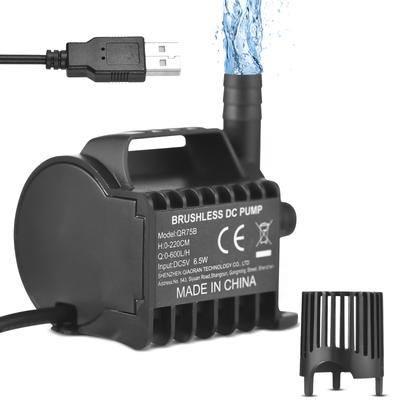 Pompe à eau submersible électrique 600 L/H Petite pompe de fontaine avec levage maximal de 7,2 pieds, câble USB de 6,5 pieds et