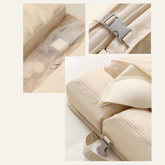 6-In-1 Compressible Storage Bag Hanging Packing Cube with Multiple Compartments Foldable Travel Organizer for Clothes Socks Underwear