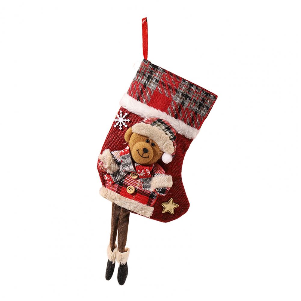 Spacious Holiday Stocking Cute Christmas Socks Festive Plush 3d Christmas Stockings for Mantel Tree Fireplace Decor Santa